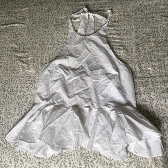 Free People Printemps Moment Halter Ruffle Top White Size M - Picture 3 of 5